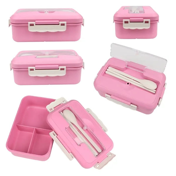 Wheat Straw Bento Lunch Box W/ Lid & Utensils