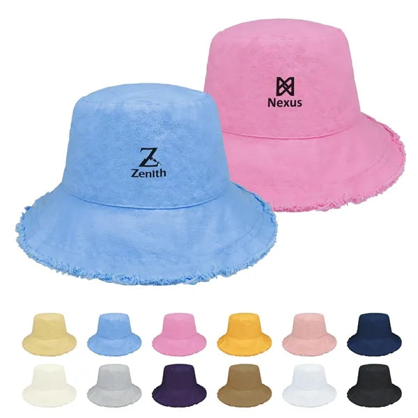 Soft 100% Cotton Frayed Bucket Hat