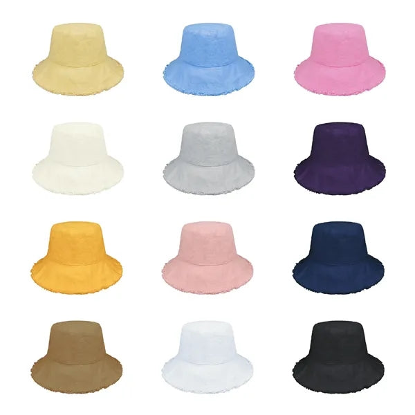 Soft 100% Cotton Frayed Bucket Hat