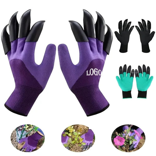 8-Claw Garden Gloves Plastic Anti-Slip for Safe Soil Digging