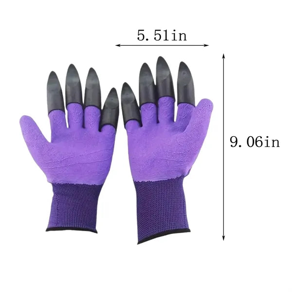 8-Claw Garden Gloves Plastic Anti-Slip for Safe Soil Digging