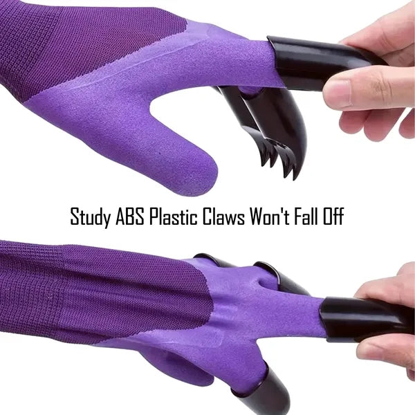 8-Claw Garden Gloves Plastic Anti-Slip for Safe Soil Digging