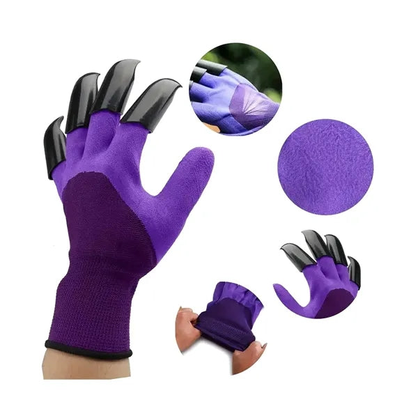 8-Claw Garden Gloves Plastic Anti-Slip for Safe Soil Digging