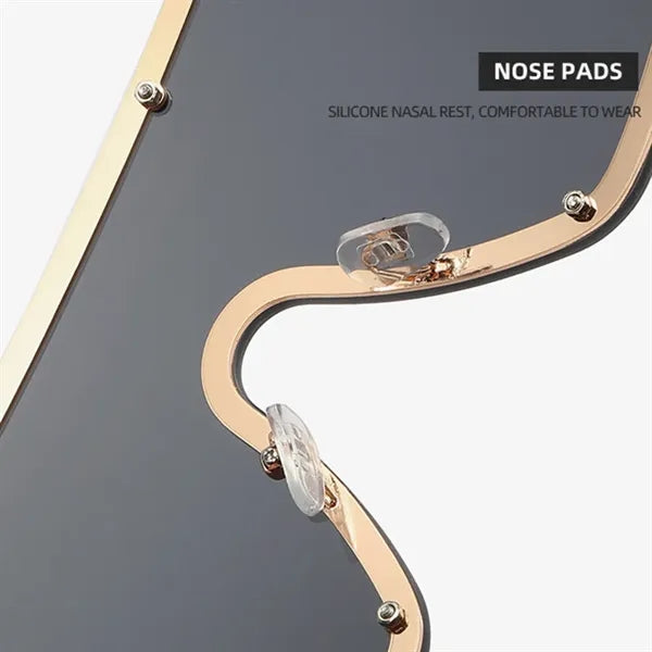 Oversized Flat Top Shield Sunglasses for Women & Men