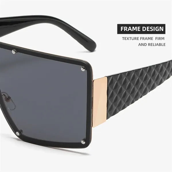 Oversized Flat Top Shield Sunglasses for Women & Men