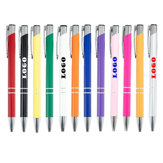 Aluminum Barrel Click Ballpoint Pen for Office and School