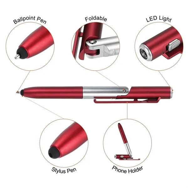 Foldable 4-in-1 Multifunction LED Capacitive Pen