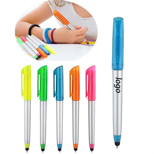 3-in-1 Stylus Highlighter Ballpoint Office School Pen