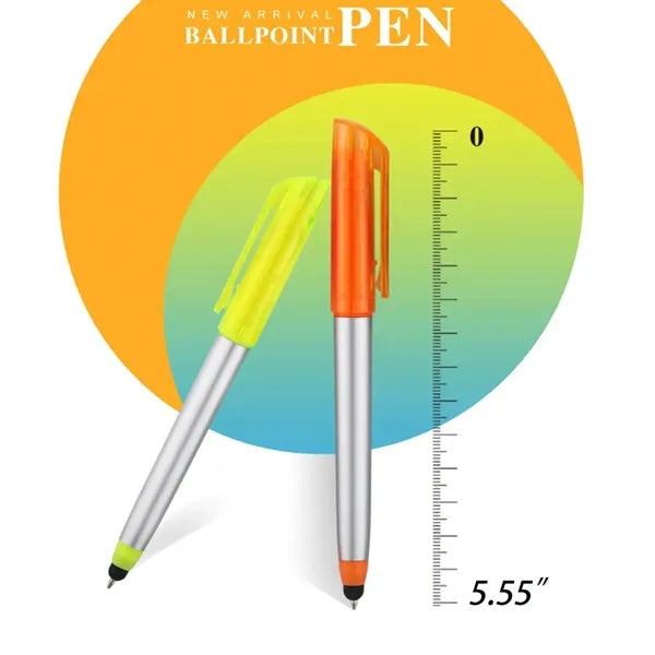 3-in-1 Stylus Highlighter Ballpoint Office School Pen