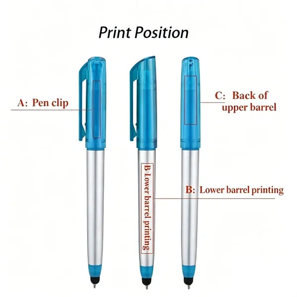 3-in-1 Stylus Highlighter Ballpoint Office School Pen