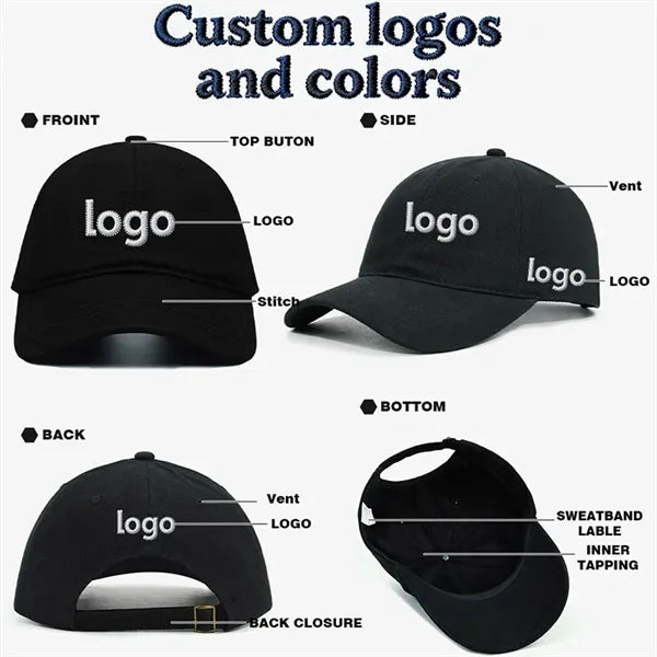 Premium Unisex Thickened Polyester Solid Color Baseball Cap