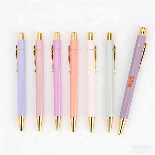 Macaron colored hexagonal ballpoint pen