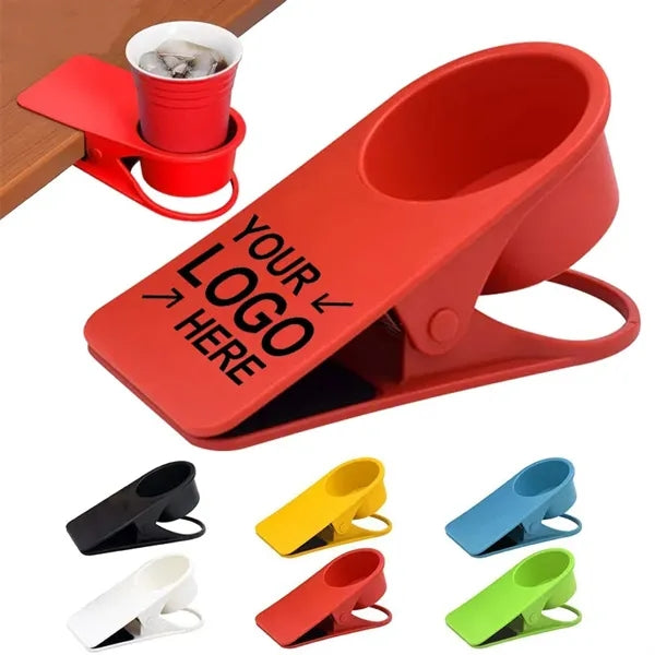 Logo Plastic Desk Table Edge Water Cup Holder Clip