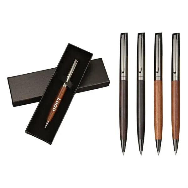 Premium Wood Ballpoint Pen with Metal Clip
