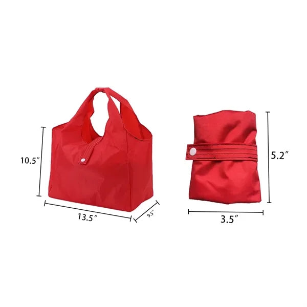 13 1/2" Foldable Oxford Cloth Button Closure Handle Bag