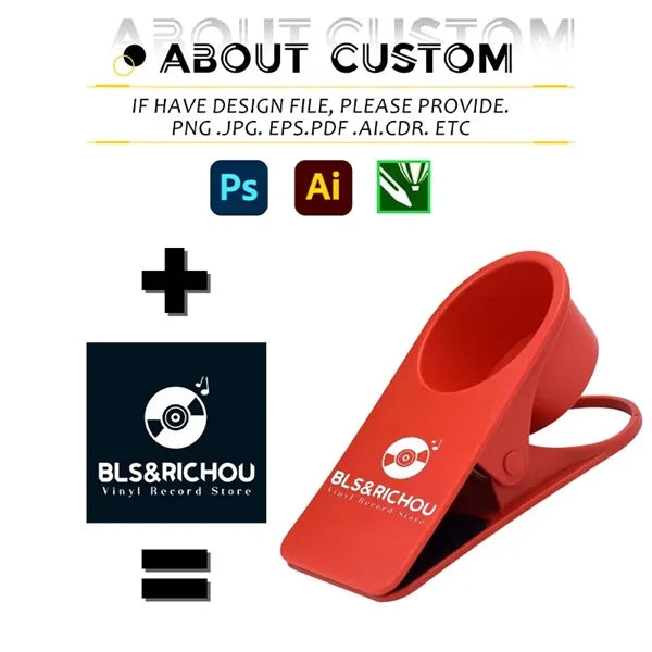 Logo Plastic Desk Table Edge Water Cup Holder Clip