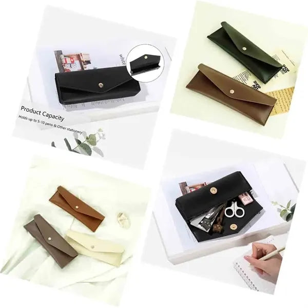 Minimalist Style Leather Pencil Case Gift Pouch