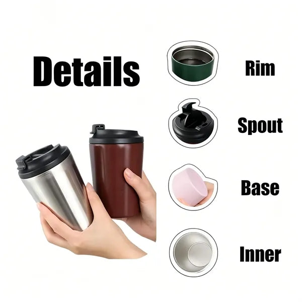 12oz Stainless Steel Insulated Coffee Mug with Lid