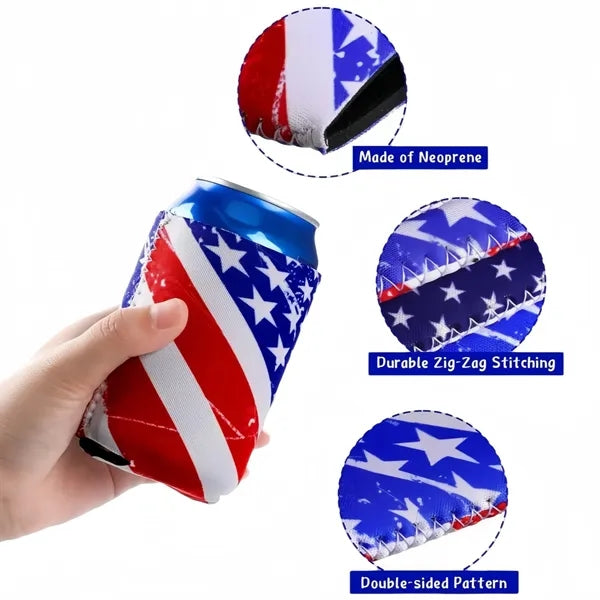 Neoprene Flag Can Coolers