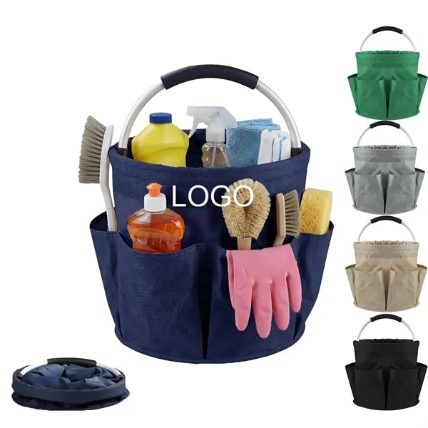 Foldable Multi-Pocket Cleaning Caddy with Handle