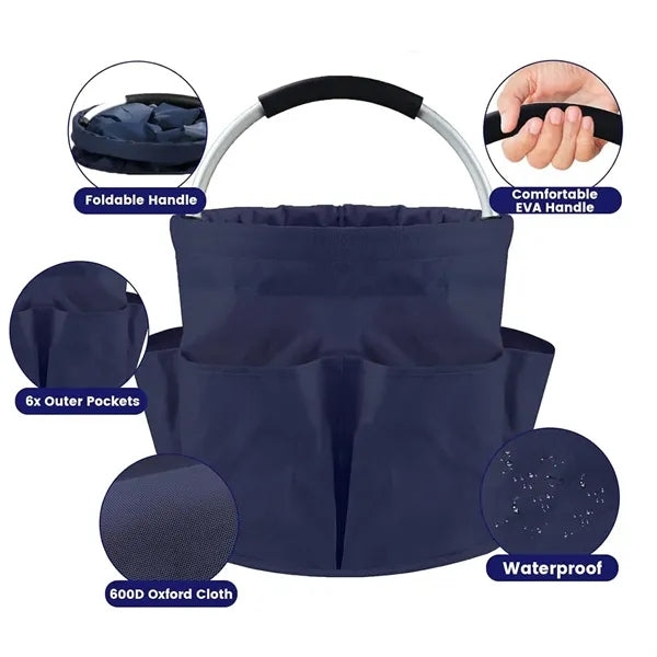 Foldable Multi-Pocket Cleaning Caddy with Handle