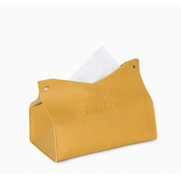 Minimalist Leather Tissue Box Holder
