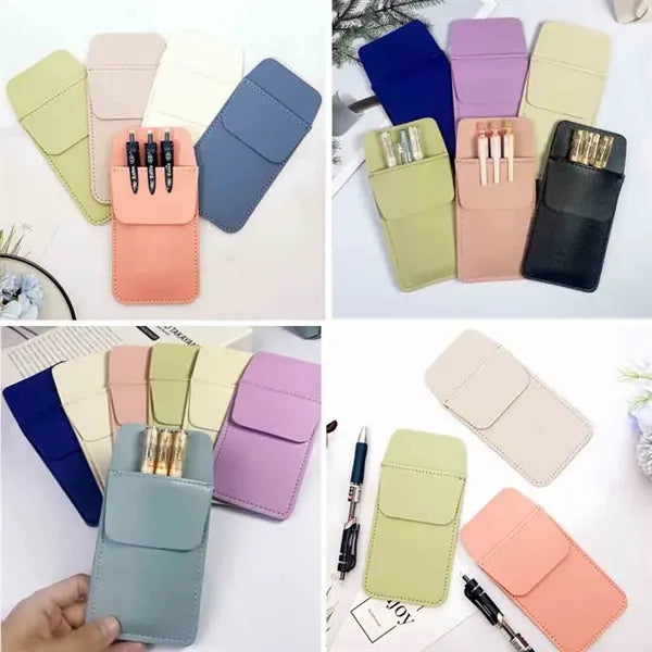 PU leather pen case for inserting pens
