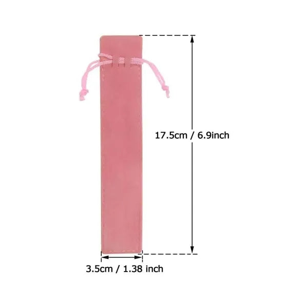 Multicolor Double-Sided Fleece Drawstring Pen Pouch
