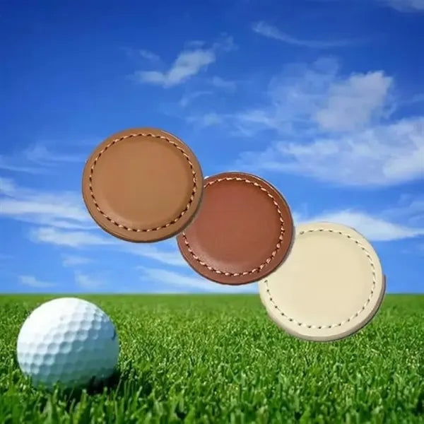 Leather golf ball logo