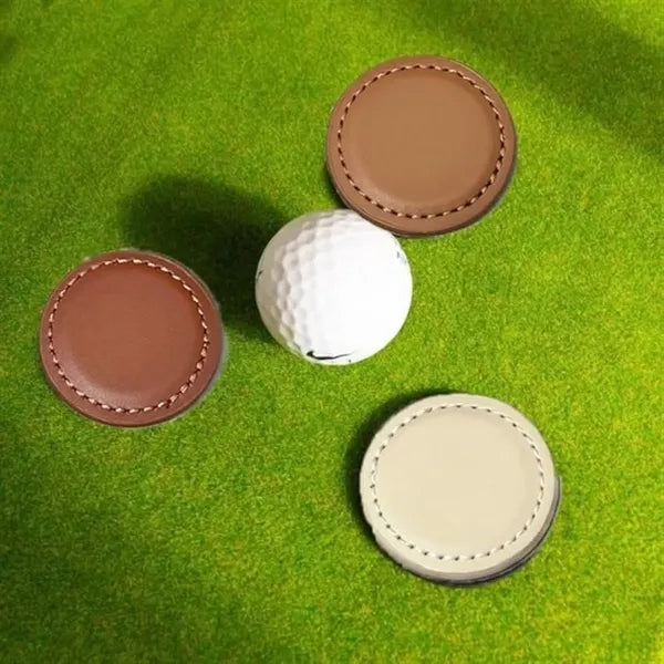 Leather golf ball logo