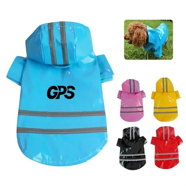 15 3/4 " Reflective Raincoat For Dogs