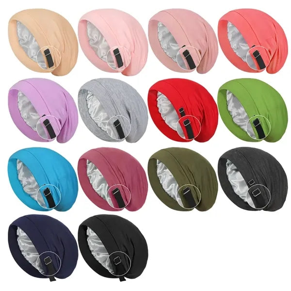 Slouchy Beanie Hat Satin Lined Sleep Bonnet Cap