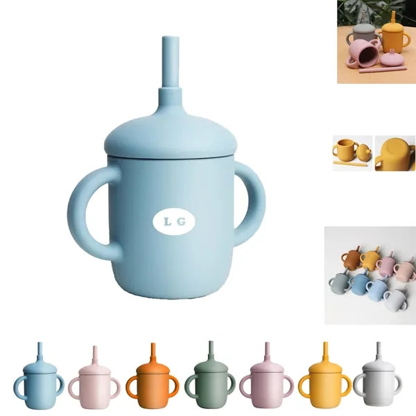 5oz Silicone Training Sippy Cup With Straw
