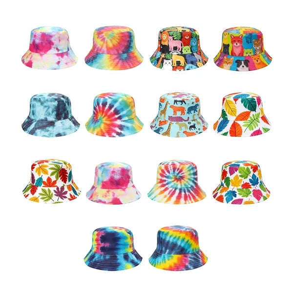 Full Color Travel Bucket Hat Reversible Sun