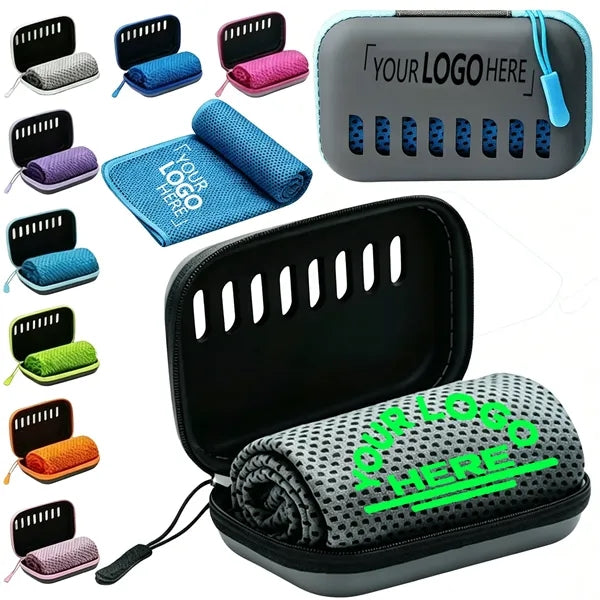 Microfiber Mesh Cooling Towel In Ventilated EVA Case
