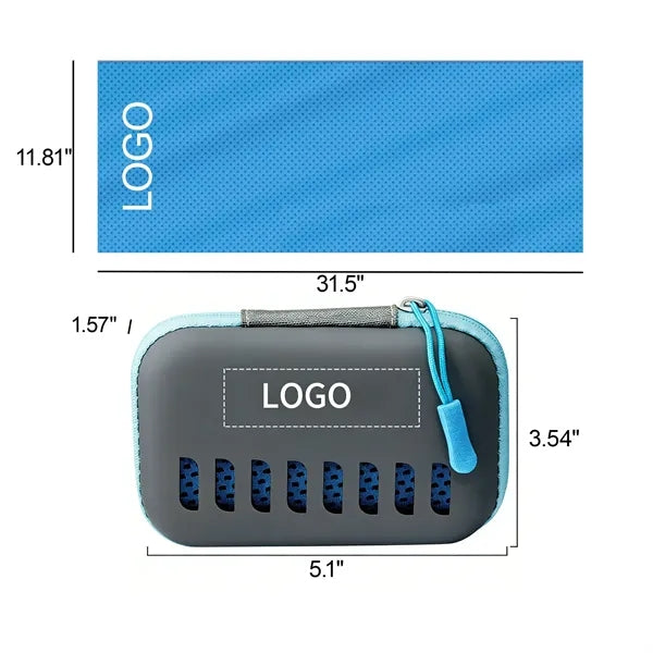 Microfiber Mesh Cooling Towel In Ventilated EVA Case