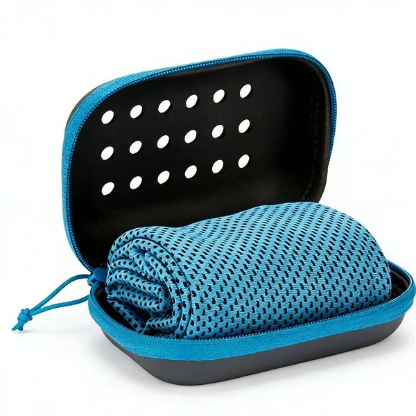 Microfiber Mesh Cooling Towel In Zippered EVA Case