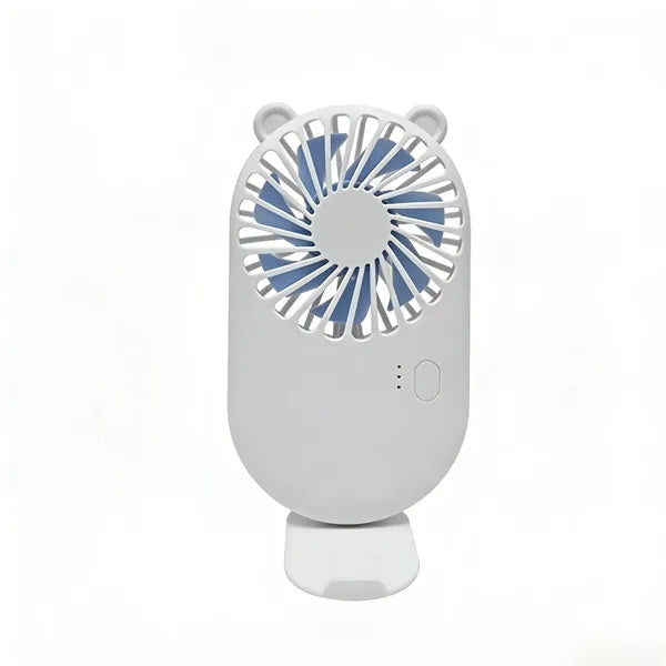 Plastic Mini Handheld Fan With Simple Desk Base
