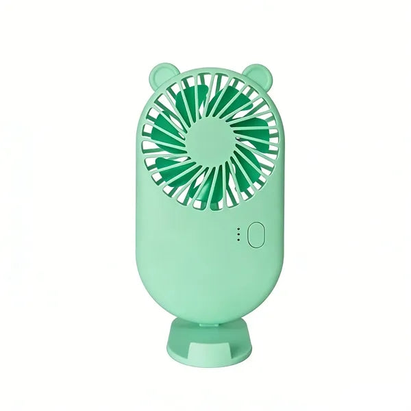 Plastic Mini Handheld Fan With Simple Desk Base