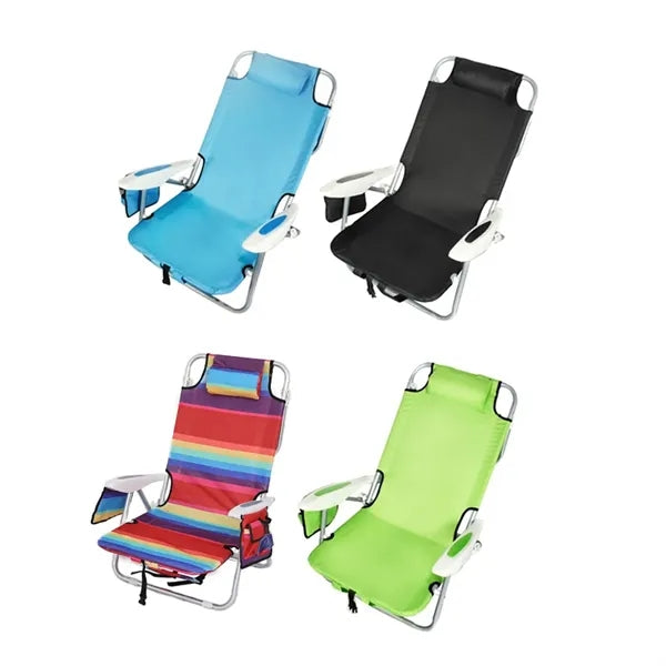 Folding Outdoor Camping Chair With Side Storage Pocket