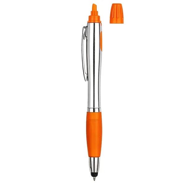 Ballpoint pen with highlighter and stylus functions