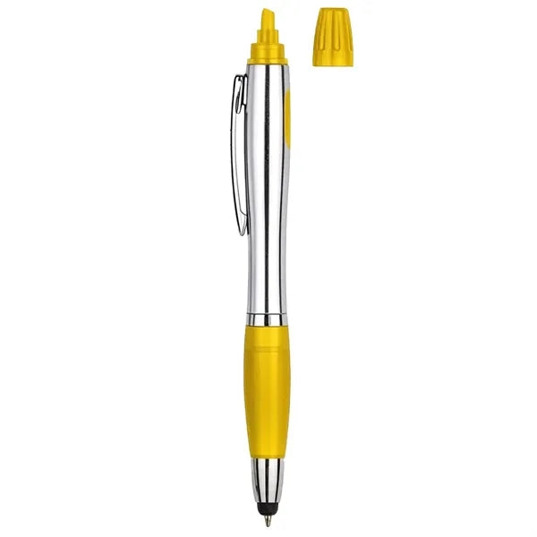 Ballpoint pen with highlighter and stylus functions