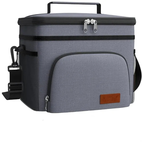 Large Double Layer Insulated Lunch Bag Leakproof Cooler Tote