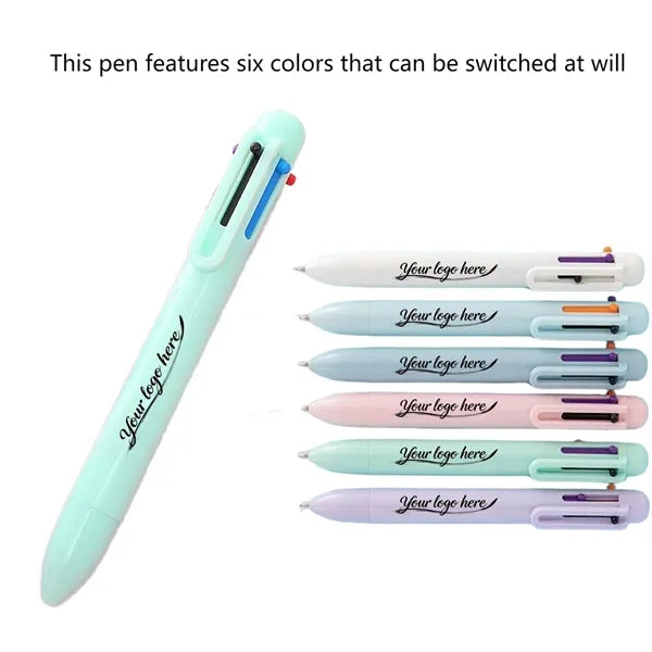 Logo Macaron 6-Color Retractable Ballpoint Pen