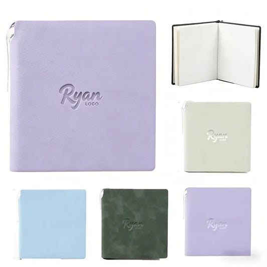 Logo A6 Square Pocket Notebook with Pen Clip, 200 Pag