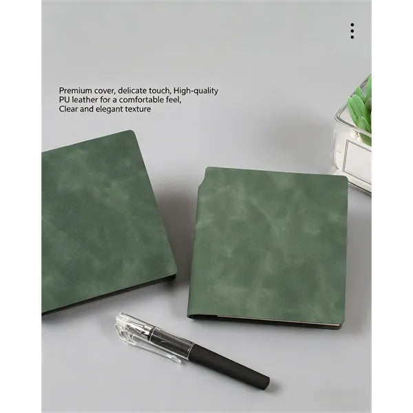 Logo A6 Square Pocket Notebook with Pen Clip, 200 Pag