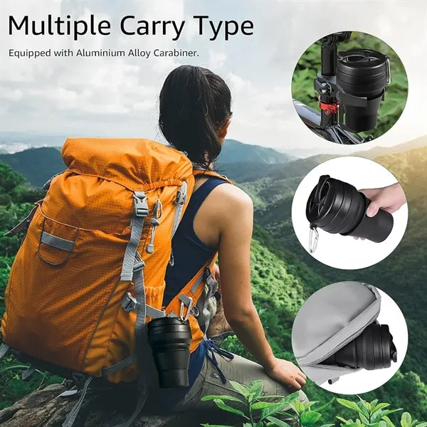 12oz Silicone Foldable Travel Cup