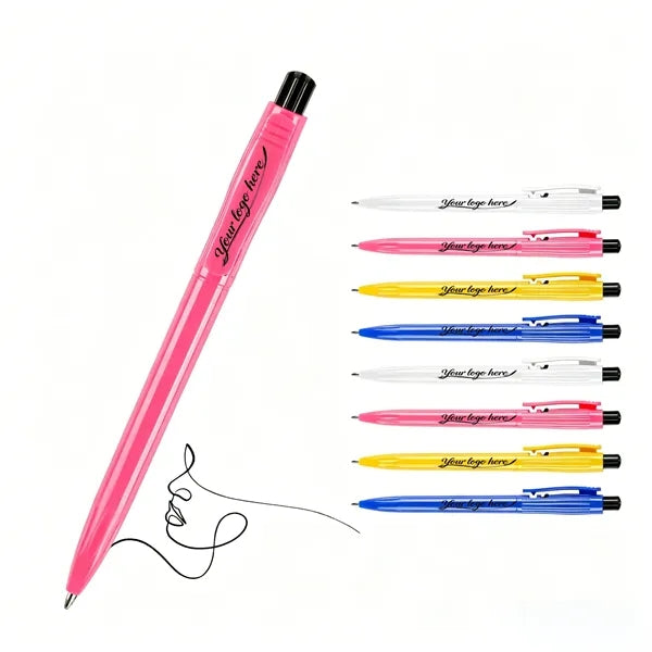 Logo Printable Plastic Click-Action Ballpoint Pen, Re