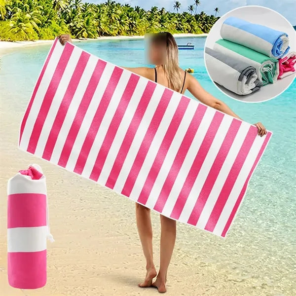 Quick Dry Microfiber Beach Towel In Mesh Carry Bag