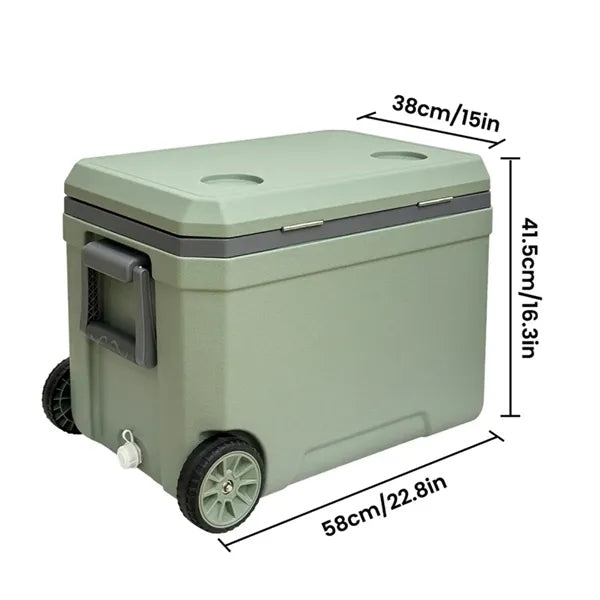 45L Rolling Hard Shell Cooler Ice Chest With Wheels